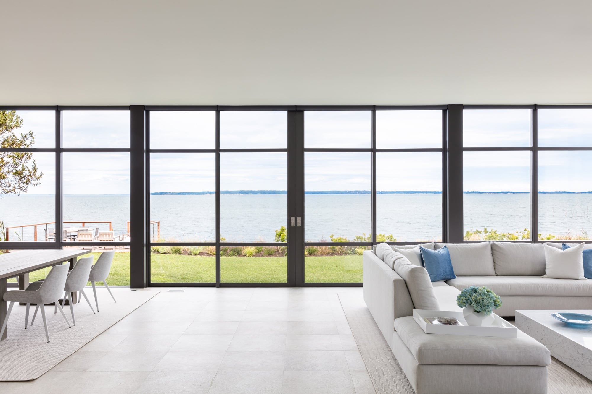 Automated shades in luxury home